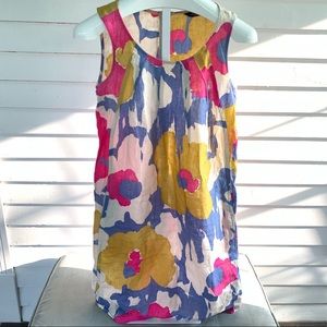 MaxMara Weekend Floral Linen Shift Dress Pockets